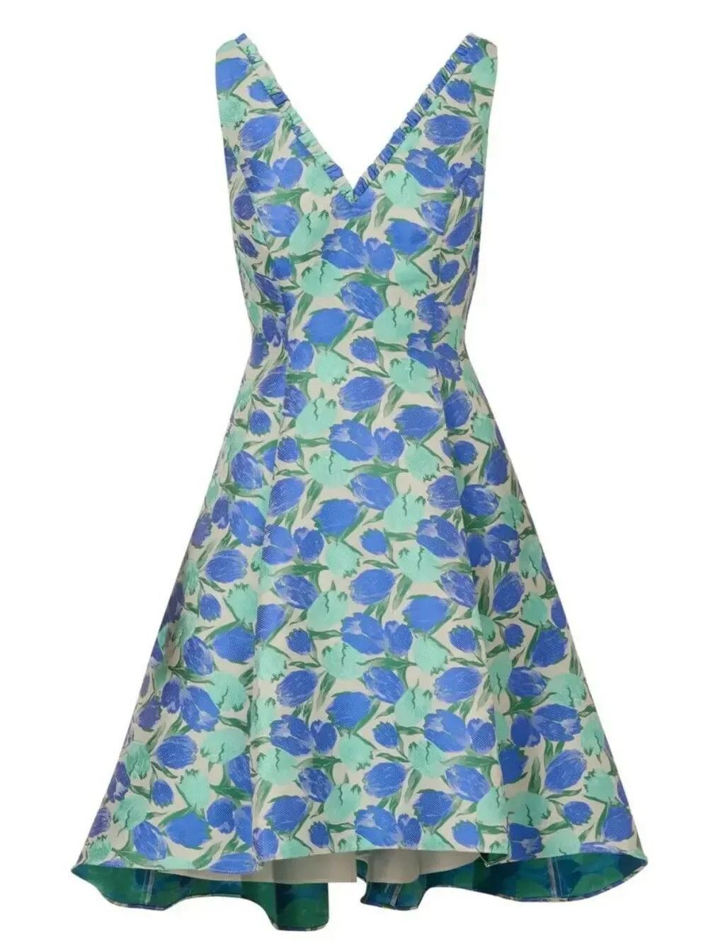 NWT Adrianna Papell Blue Printed Jacquard Dress Size 6